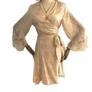 Hannah Artwear Paisley Wrap Silk Dress.